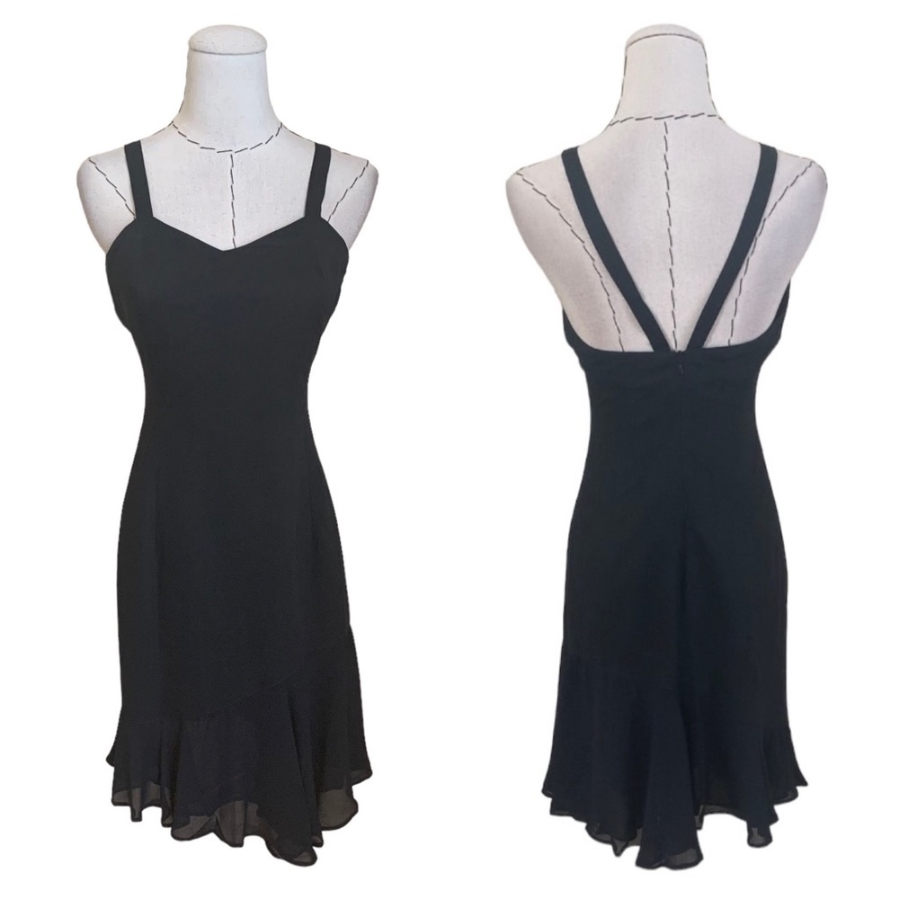 Vintage 90s y2k Versace Jeans Couture Black Strappy Dress sz 40 XS